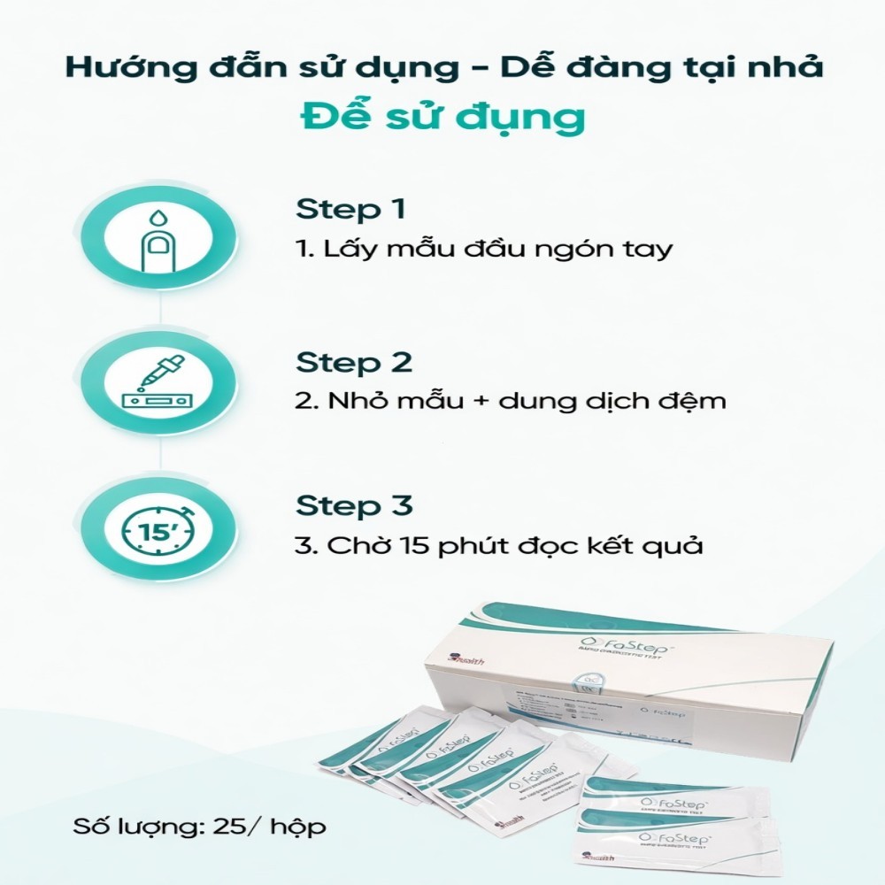 Que Thử HIV FaStep&MaiWieel Mỹ Tại Nhà 15 Phút Chính Xác 99.9% Giao Kín Đáo Che Tên