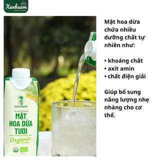 [HỎA TỐC] Nước Mật Hoa Dừa Tươi Sokfarm 250ml/ 330ml/ 1000ml - Xanhsam Natural & Organic