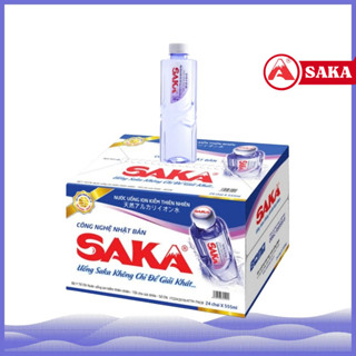 Thùng 24 Chai Nước Uống Ion Kiềm Đóng Chai Saka 355ml - Nước uống Detox với Công Nghệ Điện Phân Ion Kiềm Nhật Bản