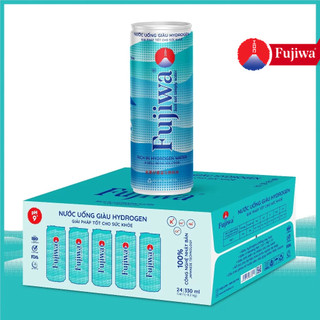 Thùng 24 Lon Nước Uống Giàu Hydrogen Cao Cấp Fujiwa Đóng Lon 330ml - Hỗ trợ tiêu hoá, Cải thiện đường ruột, Giải độc gan
