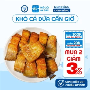 Khô cá dứa Cần Giờ 1 nắng Thế Giới Hải Sản khô dứa không mặn cắt khúc vừa ăn, khô cá được hút chân không
