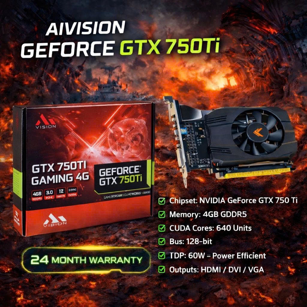 VGA GeForce AIVISION 750Ti 4G DR5 - Box FV - Card màn hình GTX750Ti 4GB ...
