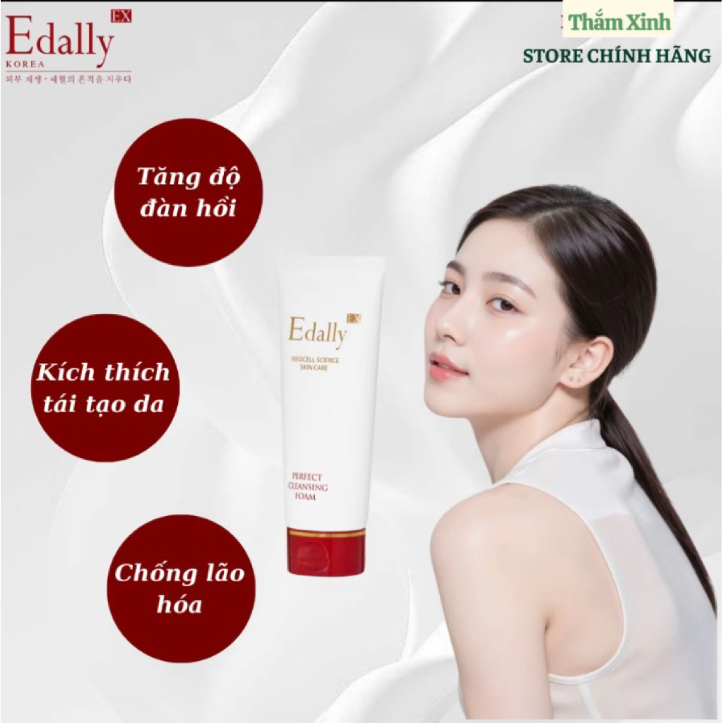 Sữa Rửa Mặt Edally Ex Perfect Cleansing Foam Chống Lão Hoá, Làm Sạch Dịu Nhẹ, Tạo Bọt Siêu Nhỏ Dùng Mọi Loại Da Lọ 150ml
