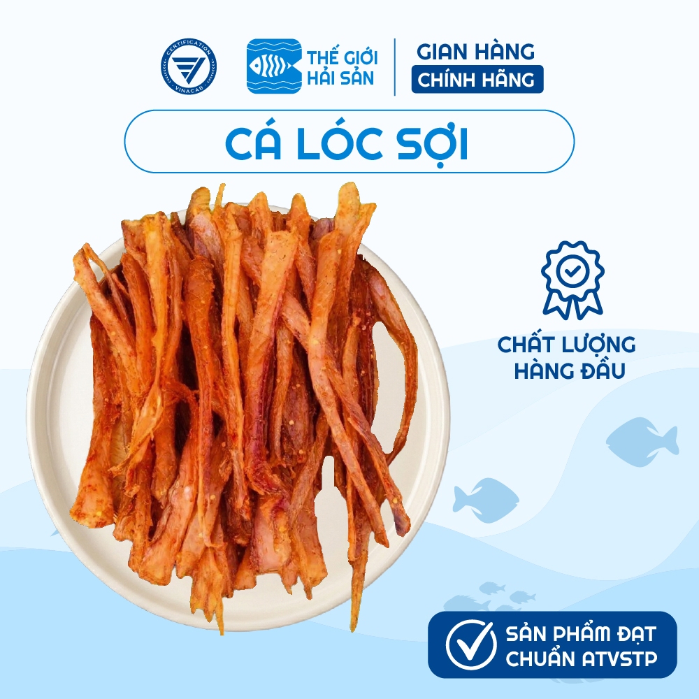 [LOẠI 1]1kg Khô cá lóc xé sợi Thế Giới Hải Sản khô cá lóc fillet thịt dai, ngon chiên nướng được hút chân không