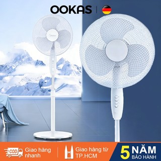 OOKAS Quạt Đứng Quạt điện 2 cánh, 16 inch, hoạt động êm ái, 3 cấp độ điều chỉnh tốc độ gió