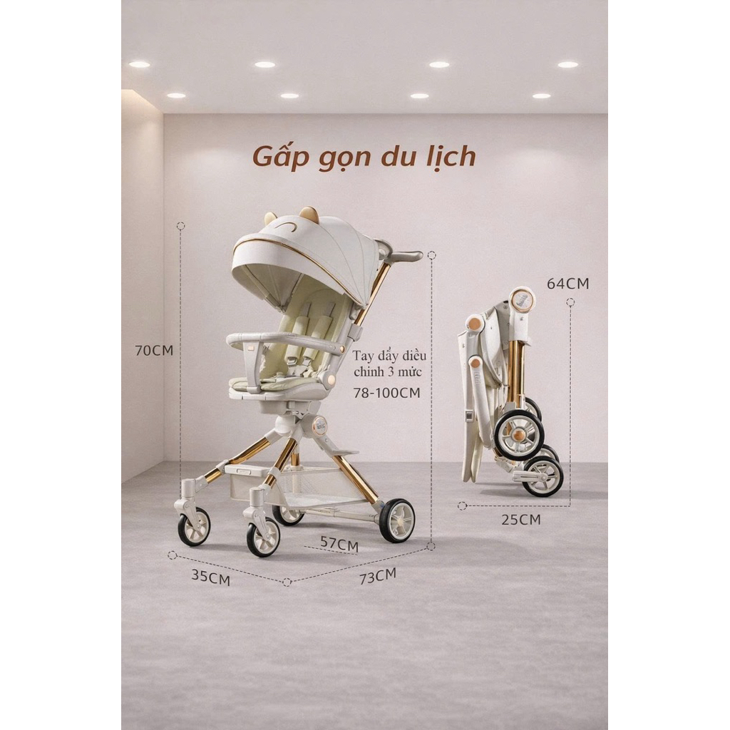 (Hỏa tốc HCM) Xe đẩy cho bé gấp gọn K8 mẫu mới có BÀN ĂN và NHẠC cho bé xe đẩy 2 chiều gấp gọn tiện lợi