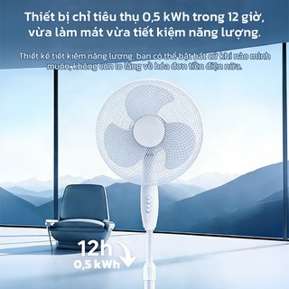 OOKAS Quạt Đứng Quạt điện 2 cánh, 16 inch, hoạt động êm ái, 3 cấp độ điều chỉnh tốc độ gió