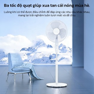 OOKAS Quạt Đứng Quạt điện 2 cánh, 16 inch, hoạt động êm ái, 3 cấp độ điều chỉnh tốc độ gió