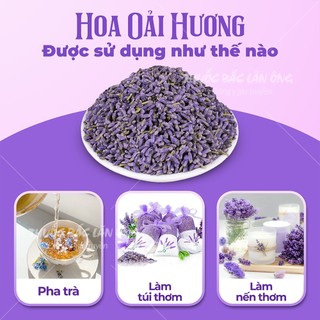 Trà hoa oải hương sấy 100g ( Nụ hoa oải hương, hoa lavender khô trang trí decor , túi thơm phòng)