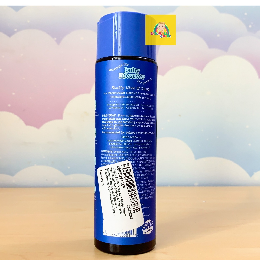 Tinh Dầu Tắm Thơm Dịu Nhẹ Cho Bé Baby Oilogic Stuffy Nose & Cough Vapor Bath 266 ml | Babymall&Care