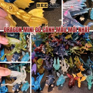 (Chọn mẫu) Mô hình Bí kíp luyện rồng Dragon mini có cánh mới nhất, nhựa nhũ cao cấp - CUTE BEE