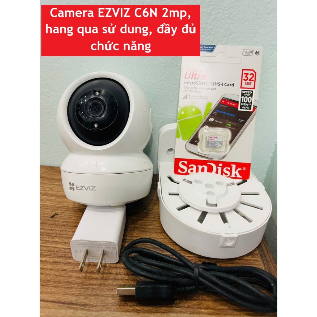 Camera wifi EZVIZ C6N 2mp, hàng lướt, đã qua sử dụng, hình thức còn mới trắng và đầy đủ chức năng | BigBuy360 - bigbuy360.vn