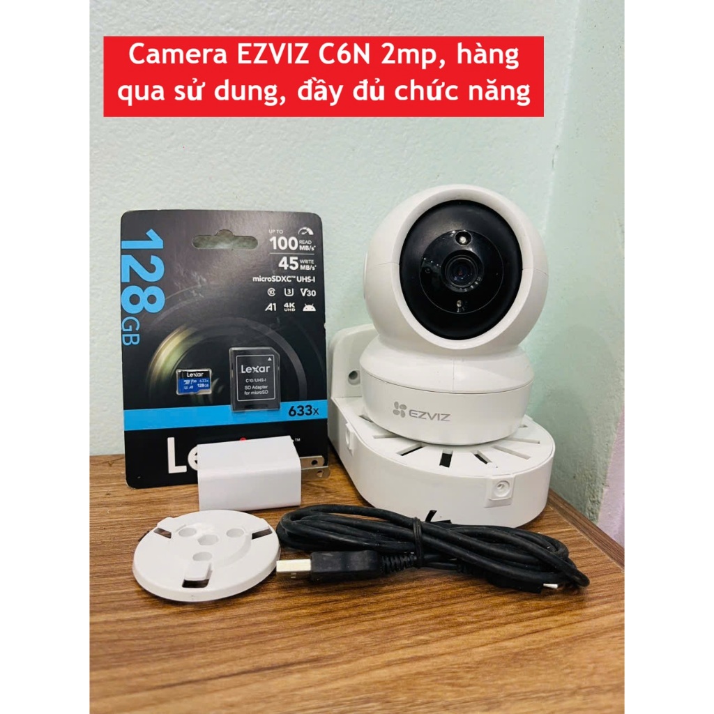 Camera wifi EZVIZ C6N 2mp, hàng lướt, đã qua sử dụng, hình thức còn mới trắng và đầy đủ chức năng | BigBuy360 - bigbuy360.vn