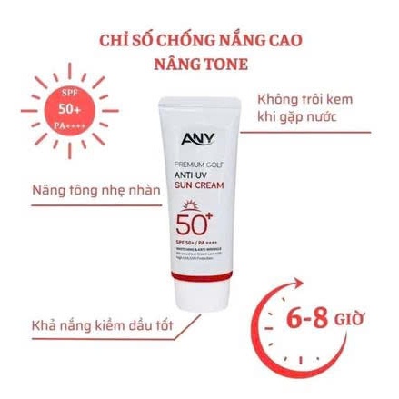 Kem Chống Nắng Tone Up Any Premium Golf Anti UV SPF50+ PA+++++QUÀ