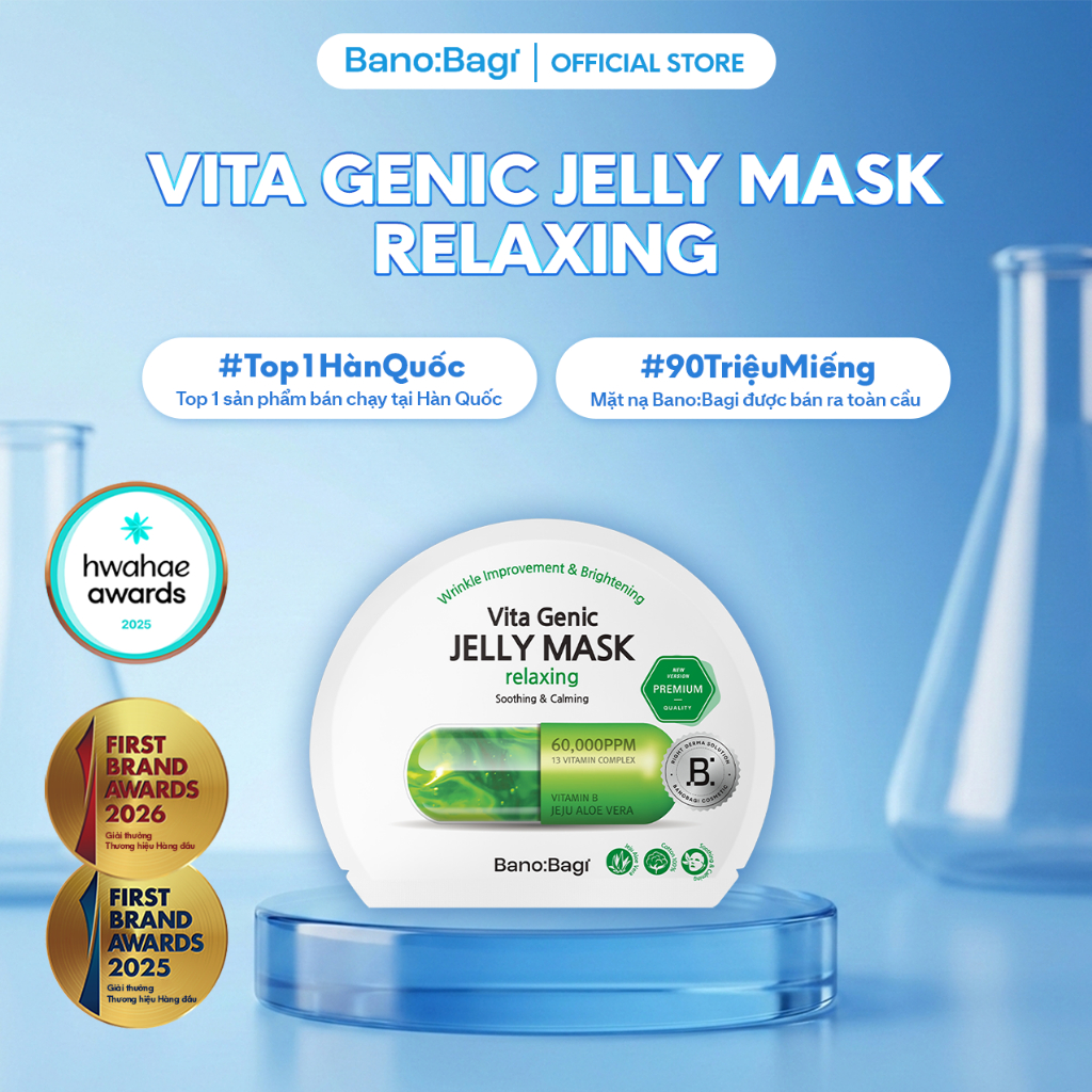 Mặt Nạ Bano:Bagi Vita Genic Jelly Mask Relaxing Bổ Sung Vitamin B Dành Cho Làn Da Mệt Mỏi 30ml
