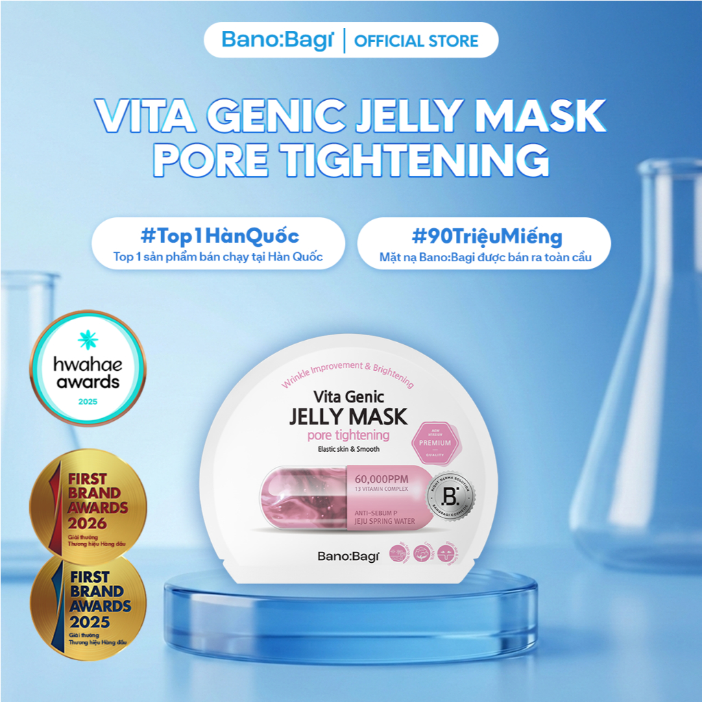Mặt Nạ Bano:Bagi Vita Genic Jelly Mask Pore Tightening Giúp Se Khít Lỗ Chân Lông, Kiểm Soát Bã Nhờn 30ml