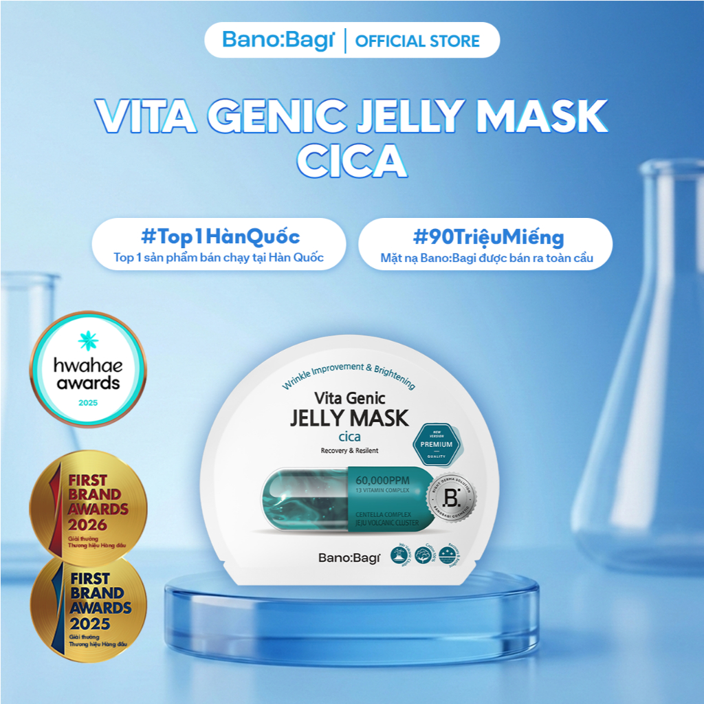 Mặt Nạ Bano:Bagi Vita Genic Jelly Mask Cica Giúp Phục Hồi Và Làm Dịu Cho Da Nhạy Cảm 30ml