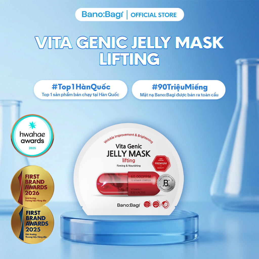 Mặt Nạ Bano:Bagi Vita Genic Jelly Mask Lifting giúp nâng cơ và săn chắc da, cho làn da đàn hồi