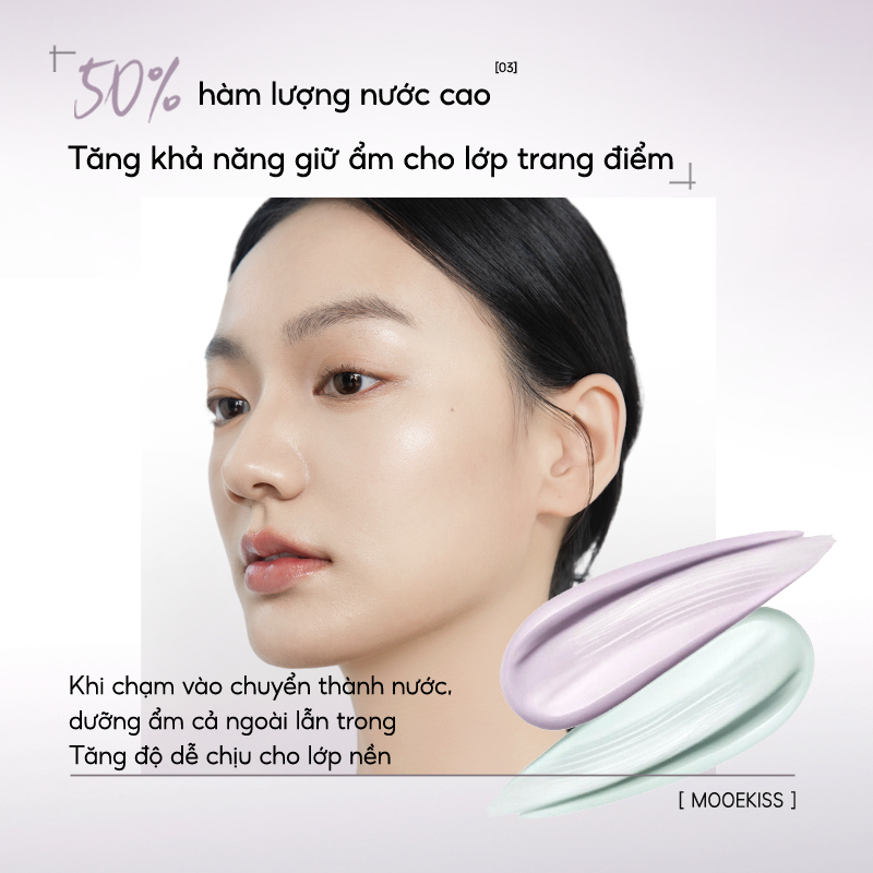 [DEAL] Kem lót trang điểm Mooekiss dưỡng ẩm và kiểm soát dầu thu nhỏ lỗ chân lông lâu trôi D01 10ml