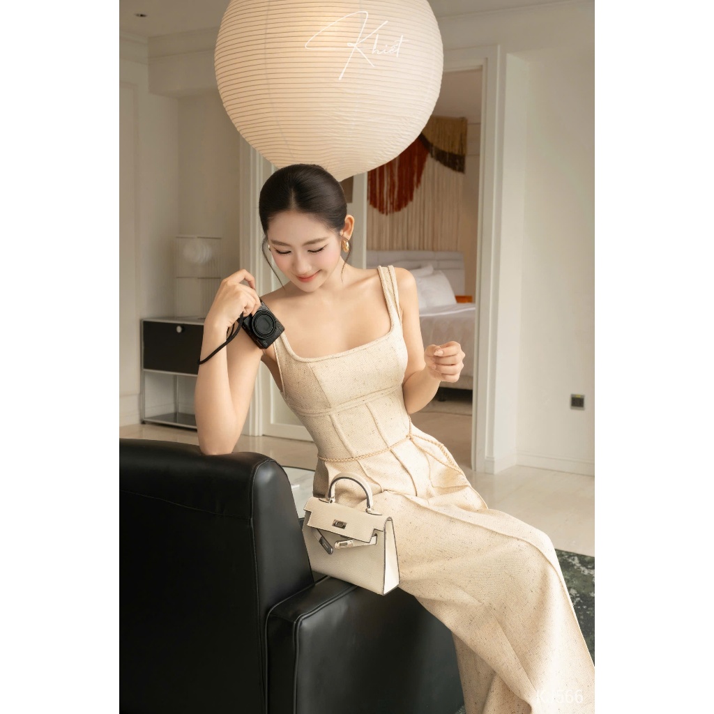 Jump dài ống rộng chất tweed dày dặn phối belt thắt lưng phong cách sang chảnh KJ566 & KJ566A