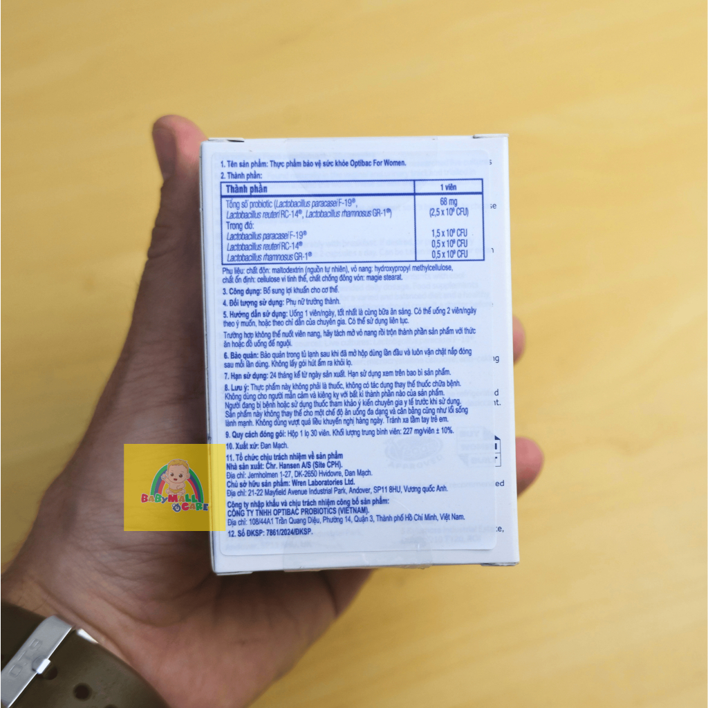 Viên Uống Optibac For Women Bổ Sung Lợi Khuẩn Cho Phụ Nữ ( Hộp 30 viên ) | Babymall & Care