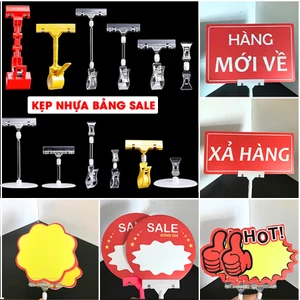 Combo 2 Kẹp nhựa, Kẹp bảng giá sale, Kẹp giấy, kẹp bảng quảng cáo để bàn tiện lợi
