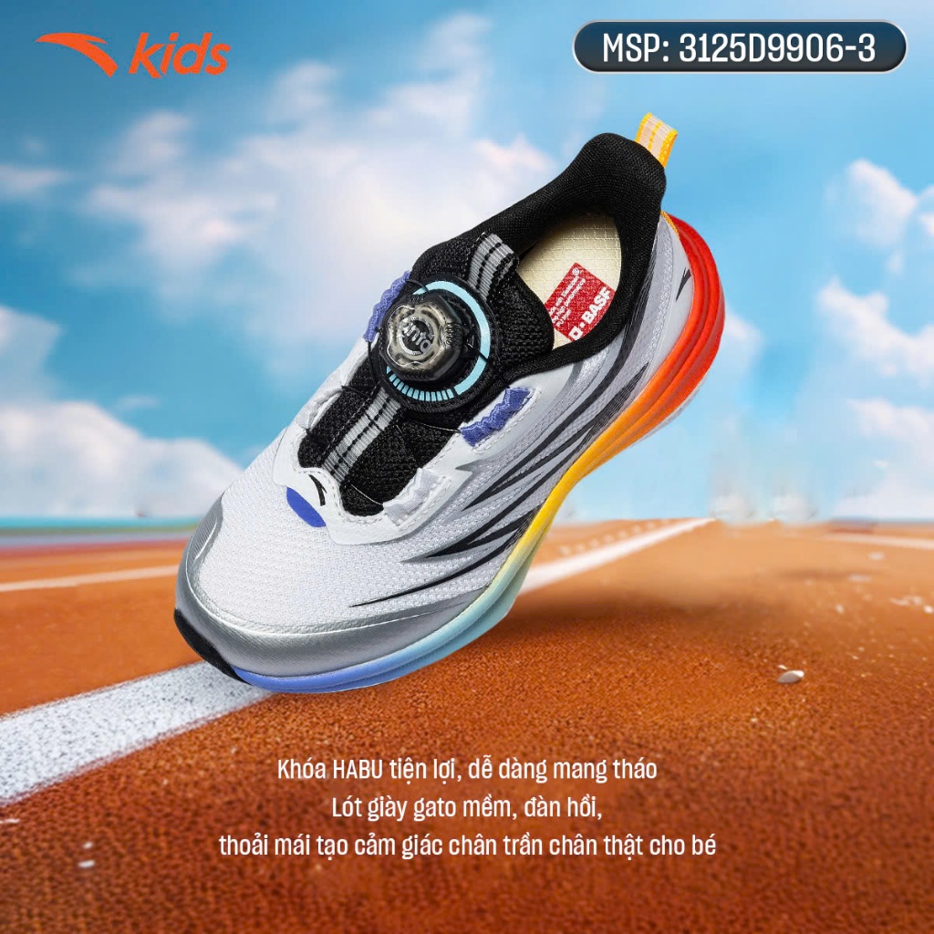 ANTA Kids Hydrogen Running Giày Chạy Thể Thao Bé trai 3125D9906. Nhẹ, Thoáng Khí, Đàn Hồi