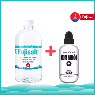 Combo Bình Rửa Mũi + Chai ion Muối dùng rửa mũi, súc họng vệ sinh khoan miệng hiệu quả cho vòm họng và đường hô hấp