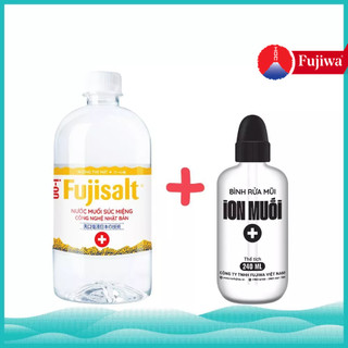 Combo Bình Rửa Mũi + Chai ion Muối dùng rửa mũi, súc họng vệ sinh khoan miệng hiệu quả cho vòm họng và đường hô hấp