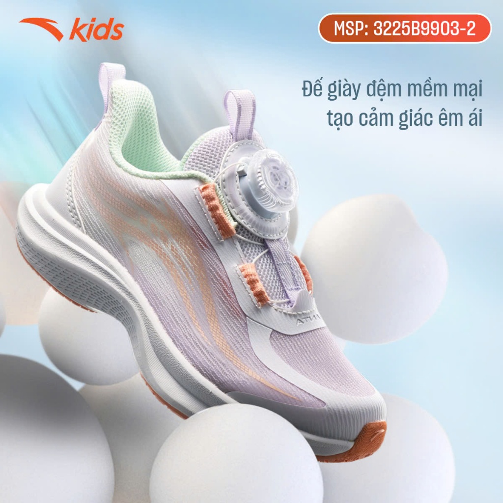 Giày Chạy Bé Gái Anta Kids Flashlite 2.0 Nhẹ, Thoáng Khí, Đàn Hồi Size 28 - 33 3225B9903