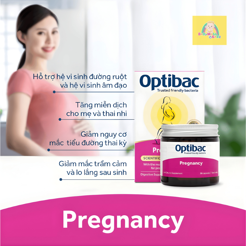 Viên Uống Optibac Pregnancy Bổ Sung Lợi Khuẩn Cho Mẹ Bầu Hộp 30 Viên |  Babymall & Care