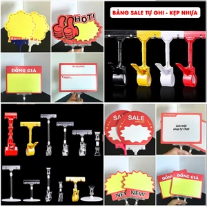 Combo 2 Bảng giá tự ghi, bảng sale HOT vàng viết xoá nhiều lần bằng bút lông tiện lợi