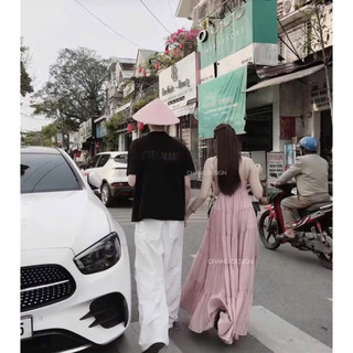 Váy maxi 2s dáng dài hồng hot hit mpb, váy đi biển dành cho nữ điệu đà