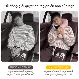 Gối Tựa Đầu Tựa Cổ Hình Dấu "?" HỒNG HẠC Vải Lông Kim Premium, Dùng Cho Thư Giãn, Du Lịch, Decor, Quà Tặng 2u.lifestyle