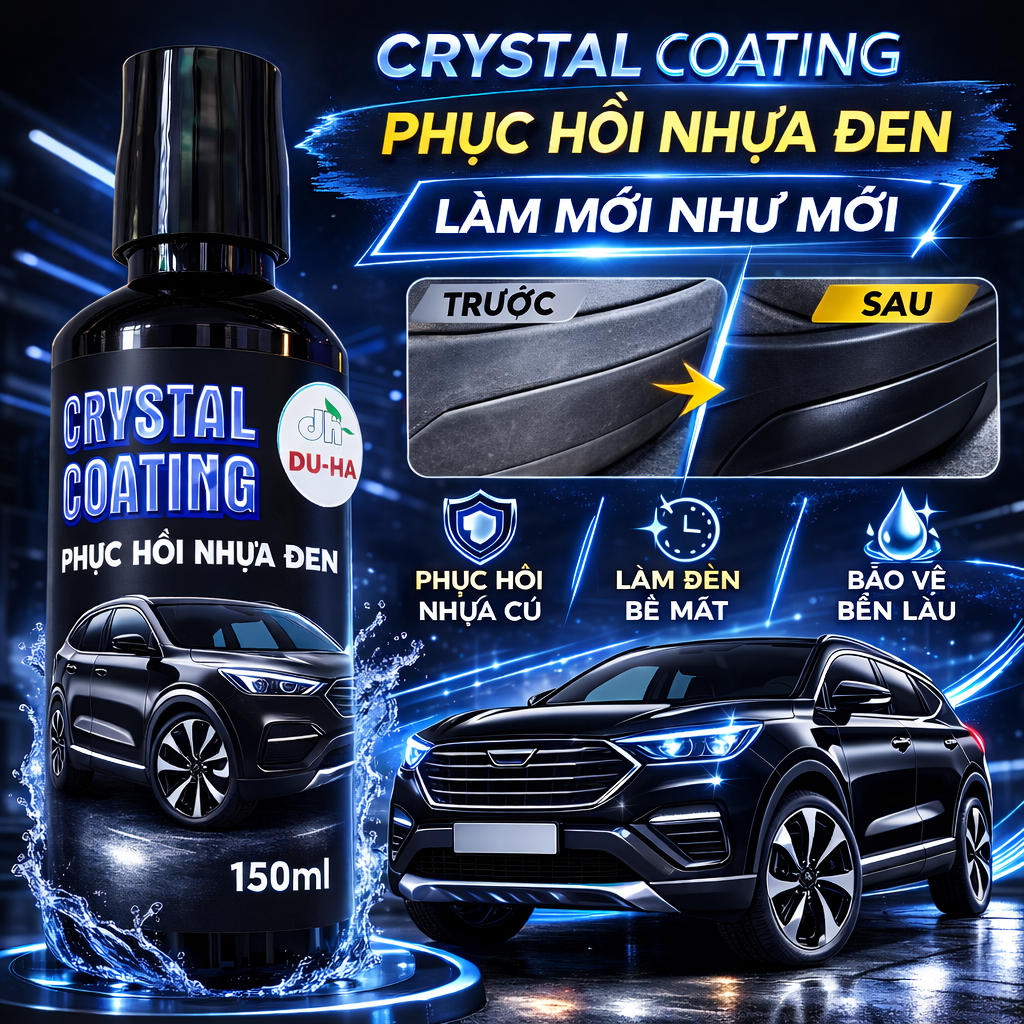 Dung Dịch Phục Hồi Nhựa DUHA 150ml –  Làm Mới Nhựa Xe Ô Tô Xe Máy, Làm Đen Nhựa Bạc Màu