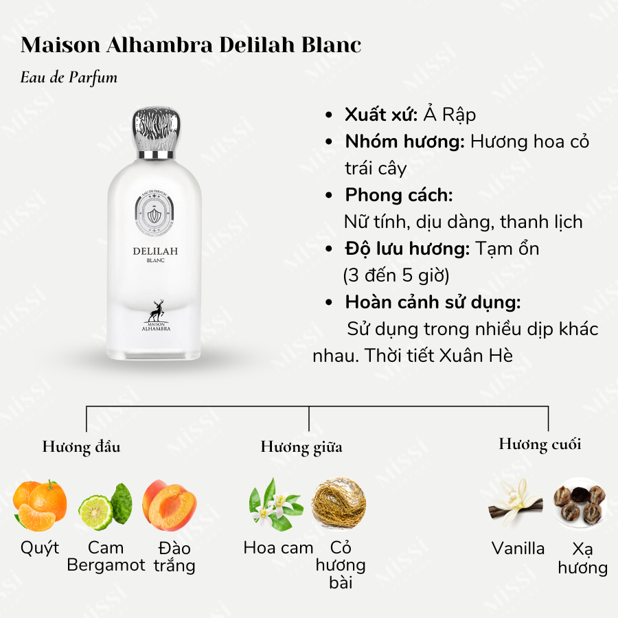 Nước Hoa Nữ Maison Alhambra Delilah/Reyna EDP 100ML