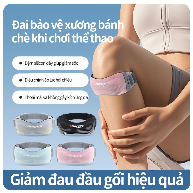 Đai Bảo Vệ Xương Bánh Chè Patella Strap Thể Thao Đệm Silicon Giảm Sốc 2 Chiều Giảm Đau Hiệu Quả
