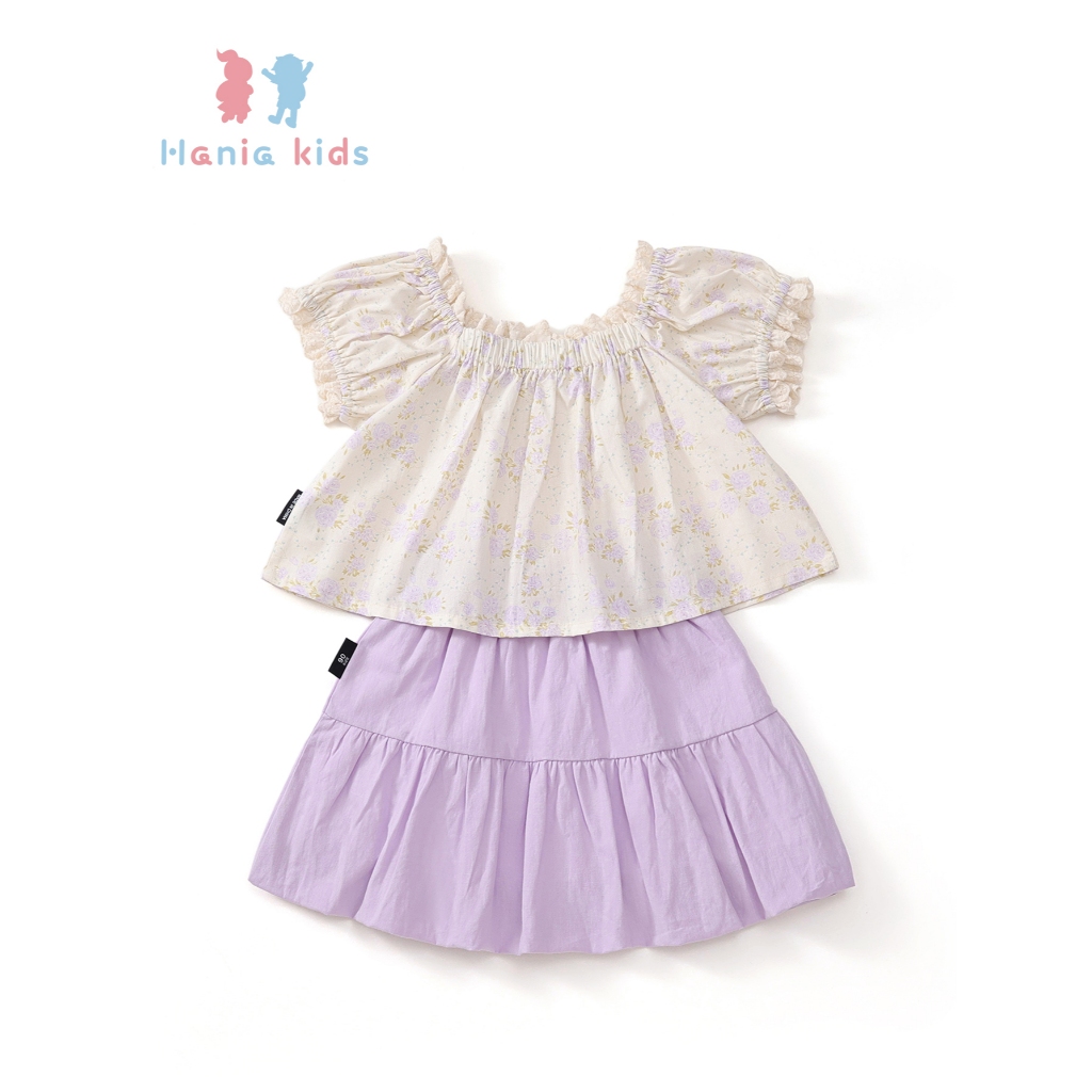 Sét Bộ Bé Gái, Set  Áo Kèm Chân Váy Bí Dễ Thương Chất Liệu Cotton Mềm Mại Thấm Hút Mồ Hôi