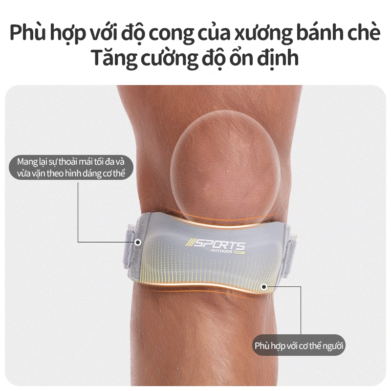 Đai Bảo Vệ Xương Bánh Chè Patella Strap Thể Thao Đệm Silicon Giảm Sốc 2 Chiều Giảm Đau Hiệu Quả