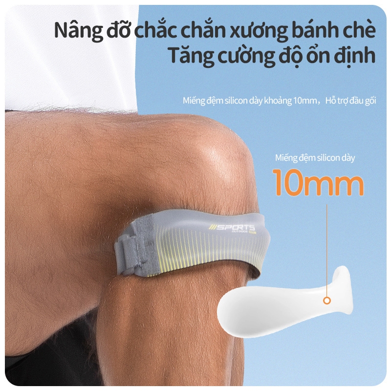 Đai Bảo Vệ Xương Bánh Chè Patella Strap Thể Thao Đệm Silicon Giảm Sốc 2 Chiều Giảm Đau Hiệu Quả