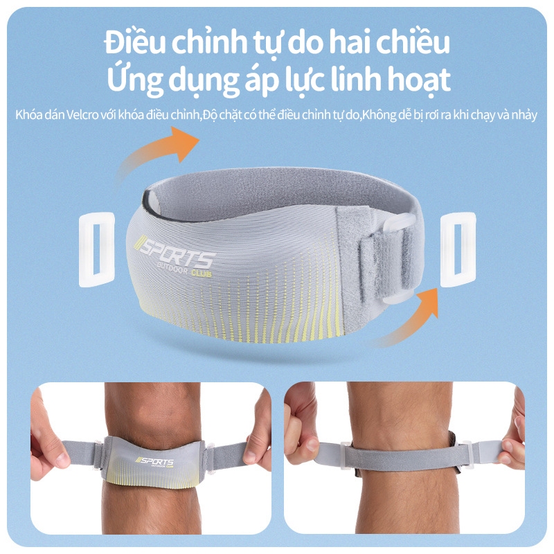 Đai Bảo Vệ Xương Bánh Chè Patella Strap Thể Thao Đệm Silicon Giảm Sốc 2 Chiều Giảm Đau Hiệu Quả