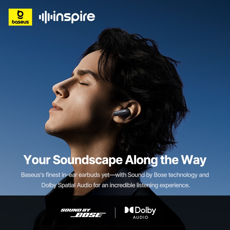 Tai Nghe Không Dây Baseus Inspire XP1 Pin 45H, Sound by Bose, Bluetooth 6.1, Super Bass 3.0, Dolby Audio