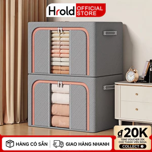 Hrold - Hộp đựng quần áo khung thép 80L/130L vải Oxford chống thấm, mặt đáy bền bỉ, gấp gọn tiện lợi