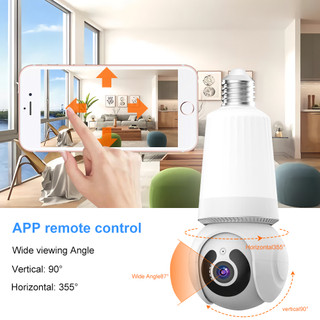 V380 Camera bóng đèn 5MP Full HD, theo dõi 360° tự động, nhìn đêm màu sắc, WiFi trong nhà