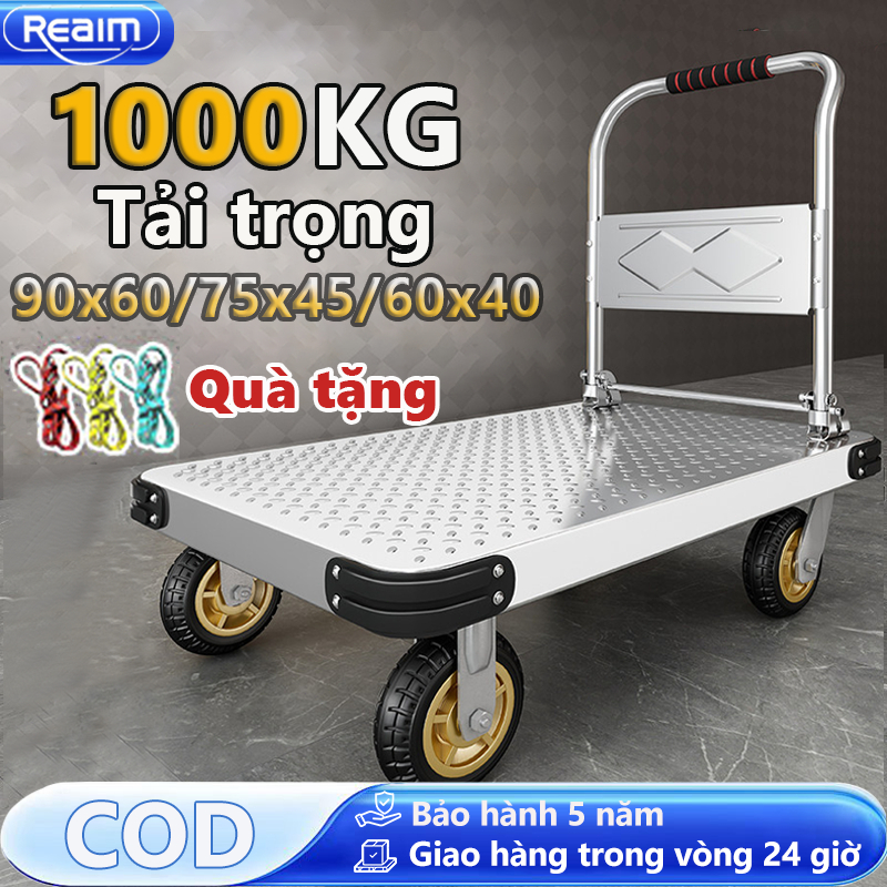 Xe đẩy hàng Xe Đẩy Gấp Gọn Gấp Gọn Tiện Lợi 4 bánh xe chống ồn siêu bền Tải Trọng 800kg