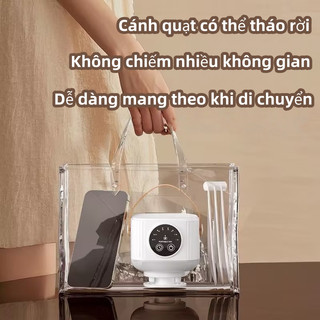 OOKAS Quạt trần mini không tiếng ồn, có đèn LED, 4 cấp độ điều chỉnh tốc độ gió