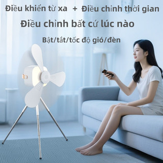 OOKAS Quạt trần mini không tiếng ồn, có đèn LED, 4 cấp độ điều chỉnh tốc độ gió