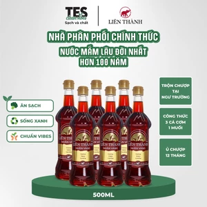 Thùng 6 chai Nước mắm Liên Thành Nhãn Vàng 35 độ đạm 500ml chai thủy tinh giá ưu đãi