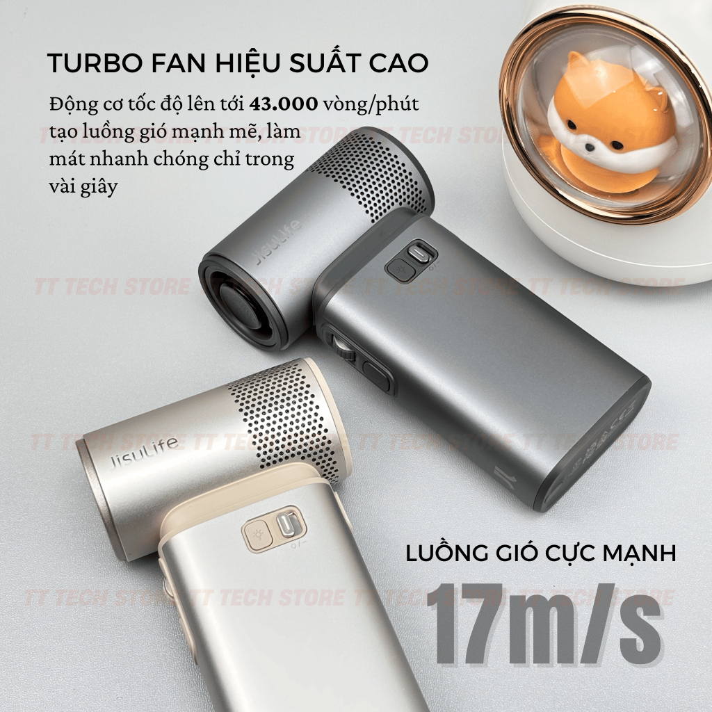 Quạt cầm tay Jisulife Handheld Fan Ultra 2, pin 9.000mAh, 100 mức gió, giảm ồn gấp 3 lần, cảm biến gió 17m/s | BigBuy360 - bigbuy360.vn