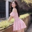 Váy hoa nhí cup ngực dáng xòe siêu xinh phong cách tiểu thư siêu xinh, Set váy hoa nhí tay bồng